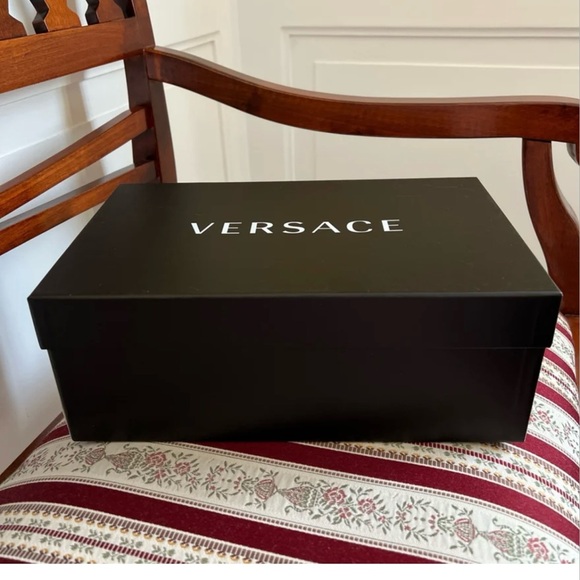 Versace Black and Gold Baroque Sandals - Picture 2 of 8